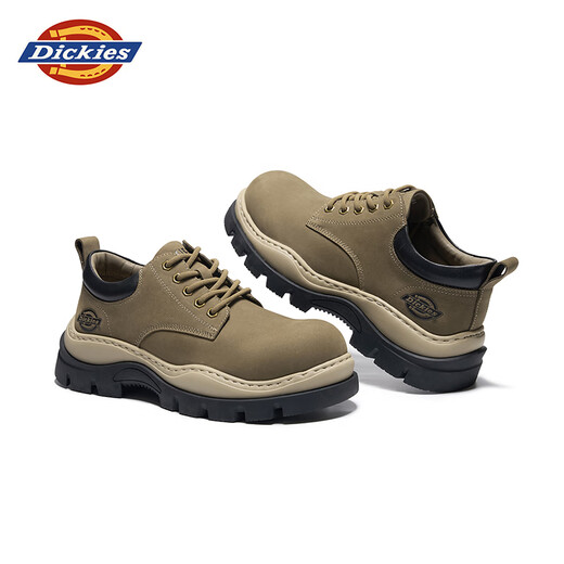 Dickies马丁靴男靴春季新款工装靴潮流低帮短靴子男士厚底户外休闲鞋 深卡其色 43 【偏大一码，适合运动鞋44】