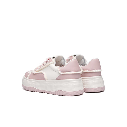 Libellule rouge Chaussures de planche épaisses Nouvelles couleurs de contraste pour femmes chaussures de sport rétro tricotées Frail College Dissous chaussures WTB13579 Pink 35