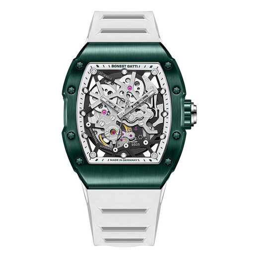 
BONEST GATTI watch German fully automatic hollow mechanical watch waterproof luminous light luxury wine barrel birthday gift gift for boyfriend watch BG9905 renewal green