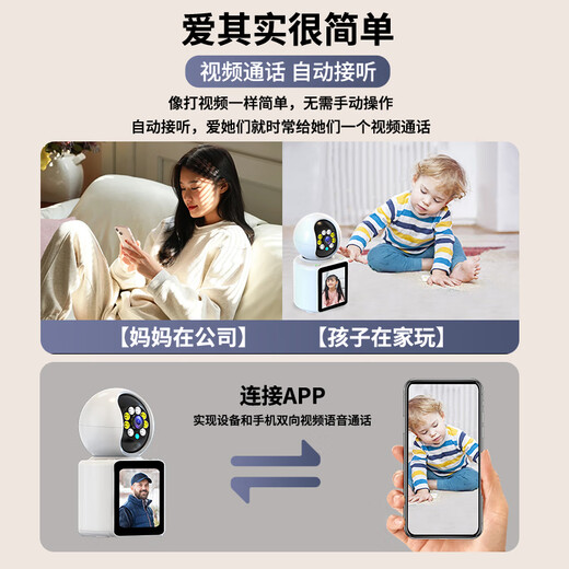 
Radivision display screen camera home two-way video call elderly children learning monitor mobile phone remote 360 ​​degree no dead angle night vision voice conversation