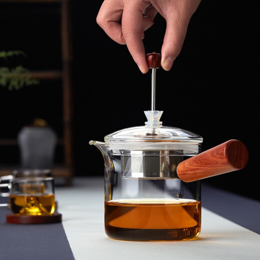 新羽手工蒸煮一体茶壶煮茶器玻璃电陶炉纯手工侧把蒸煮壶耐高温小茶具蒸煮 S688壶 600ml