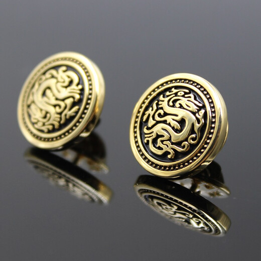 Xifei Men's Brooch Retro Pattern Alloy Dragon's Leap Badge Calm Gentleman Short Needle Butterfly Buckle Suit Overcoat Clothing Accessories Business Casual Single