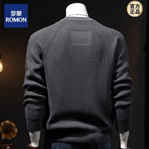ROMON 2025 Autumn and Winter Round Neck Cotton Sweater Men's Autumn and Winter Warm Sweater Men's Thickened Winter Wool Clothes Retro Color M Recommended 110-120 Jin Jin equals 0.5 kg
