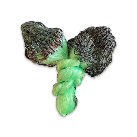 Rope-wrapped fishing net imported green silk three-layer sinking net 100 meters weighted sinking net unwrapped net hanging mesh wire mesh fishing net 2 meters high 3 fingers 100 meters weighted three-layer sinking net