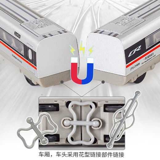 Télémiste électrique étendu ALLIAGE Modèle de rail à haut débit Fuxing Harmony Emu Track Track Child's Toy Car, Double voiture Remote Contrôle Télécommande Chargement