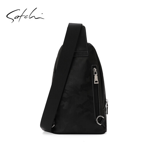 Satchi Sachi Bolso de pecho Bolso de hombros de moda para hombres adolescentes Crossbody Bag Ax12189-9h Black-Ax12189-9h