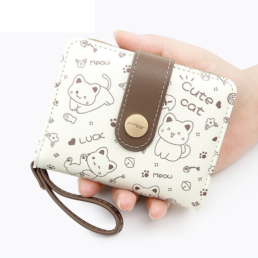 Tuzun (Kingtrip) 2025 Neue japanische niedliche Kätzchen Girls Wallet Short Student Card Bag Reißverschluss Coin Wallet Ladies Pink