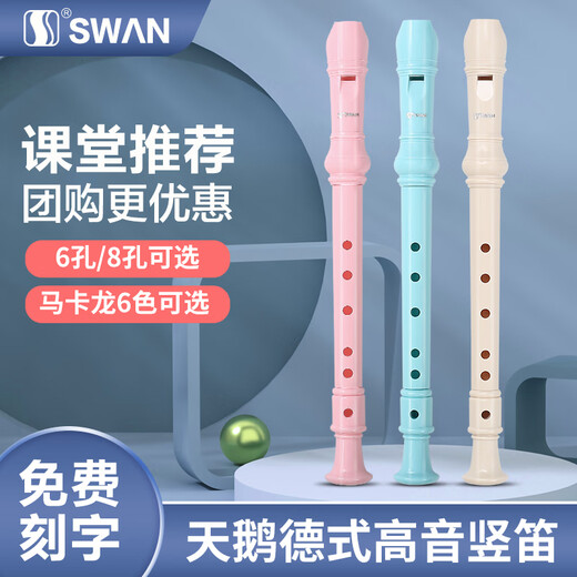 
Shanbei Recorder German Treble 6-hole 8-hole Children's Six-hole Eight-hole Introductory Flute Musical Instruments Special for Primary School Students Chocolate Black 8-hole + Original Gift + Fleece Bag