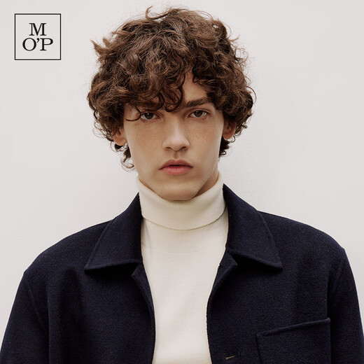 Marc O'Polo/MOP【商场同款】冬季新款绵羊毛翻领毛呢夹克外套男 藏青色898 XL 185