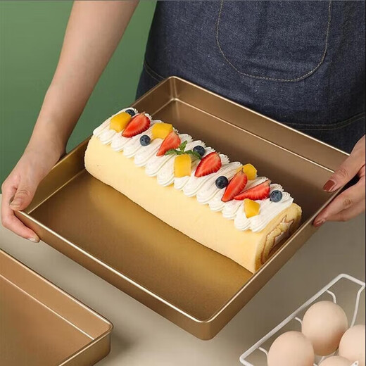 Cake roll mold Swiss roll baking pan oven snowflake pastry plate square 28x28 square plate household baking tools 28*28 square baking pan with folded oilcloth