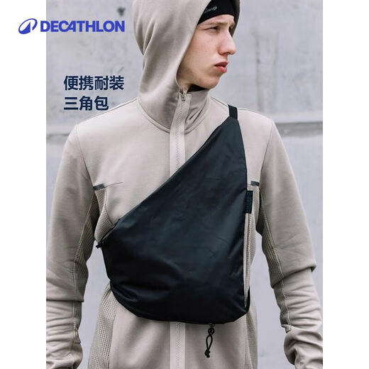 Decathlon Urban Light Outdoor Sports Chest Bag Men's Mobile Phone Waist Bag Women's Fitness Running Multi-Function Casual Crossbody Bag Classic Black One Size