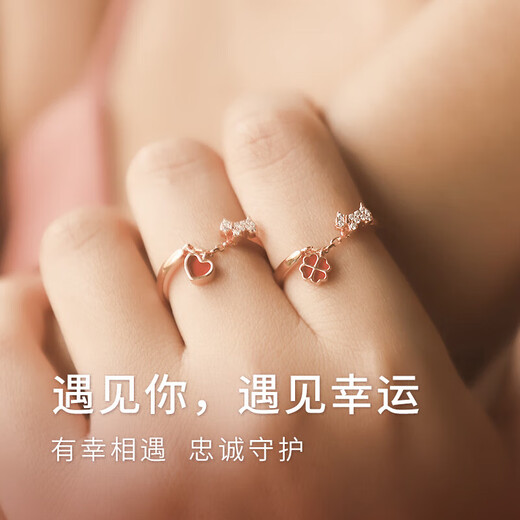 AGATHA/Aijiasha French open silver ring for women, birthday gift for girlfriend and best friend, high-end adjustable ring