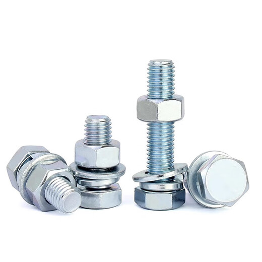Jinchao grade 4.8 galvanized external hexagonal screw nut set combination bolt screw rod M6M8M10M12M16-M30mm M20*100 (1 set)