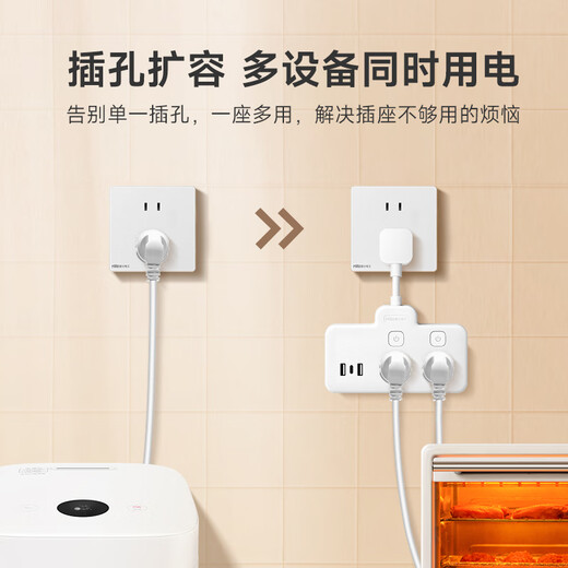 NVC NVC Electrician Socket Converter Plug Plate Multi-hole Converter with Line 2+2 Point Control USB+Type C Combination Hole Converter EP444C