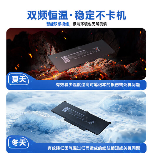 极川 适配dell戴尔Latitude 7490 7390 7290 7280 7380 7480 F3YGT P73G笔记本电脑电池内置更换