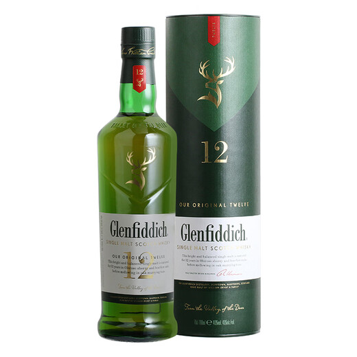 格兰菲迪（GLENFIDDICH）格兰菲迪 GLENFIDDICH 单一麦芽苏格兰威士忌 斯佩塞 进口洋酒 格兰菲迪12年700mL