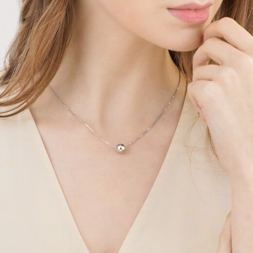 Chow Sang Sang Pt950 platinum necklace round beads hollow beads 92565N pricing 47 cm