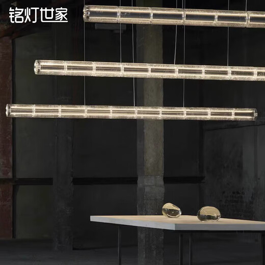 Mingdeng Shijia Italian Flos Restaurant Chandelier 2024 New Modern Simple Crystal Crystal Long Thé Chandelier Luxury Version L1656MM [Touch Version Wuji Dimming]