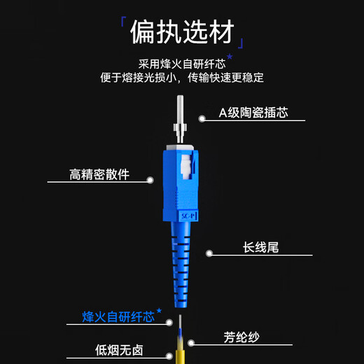 FiberHome 烽火光纤跳线电信级单模双芯收发器跳纤单芯熔接尾纤转换器 单模双芯-SC-LC 10m