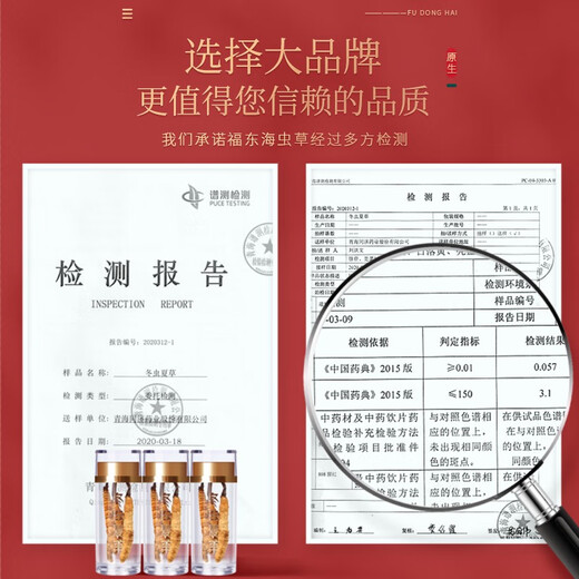 福东海 冬虫夏草10克礼盒 优级品质整条无竹签甄选高海拔冻干高洁净