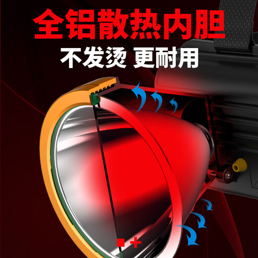 
General Guangming, strong bald headlights can be recharged, super bright long-range headlights, headlights, mine lamps, 9923-white light, 9923-white light, with charger-power display