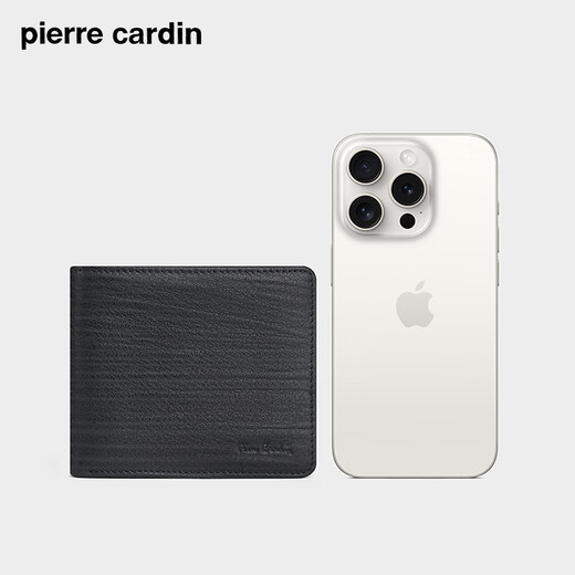 
Pier Cardin men's wallet short multi-purpose ticket clip wallet horizontal wallet Father's Day gift for dad men's gift black