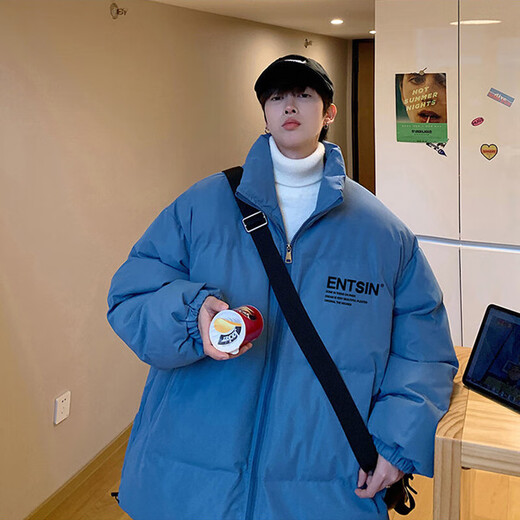 Shelley Jones American retro cotton jackets for men and women in autumn and winter new couple jackets handsome high-end cotton jackets high street fashion brand MY62039 dark gray XL recommended 125-145Jin Jin equals 0.5 kg