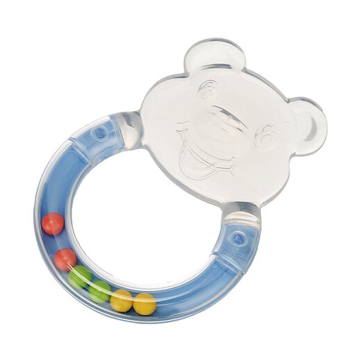 Rikang (rikang) baby teether, baby molar teether, oral chewing gum, children's toy, soothing chewing gum cartoon shape, 3345 bear teether, blue