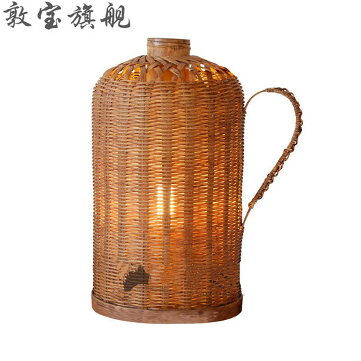 乡村复古怀旧台灯竹编水壶床头灯咖啡厅清吧民宿酒店竹桌灯 MT-6197 按钮开关