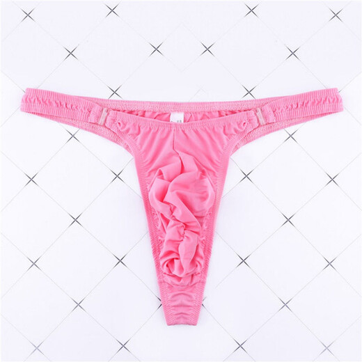 
Gui Ruo (Gui Ruo) sexy men's thong T-trousers thin milk silk transparent low waist comfortable hip-slim and sexy U convex ice silk red XL