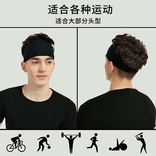 Mie Lanat Sports Stirnband Männer schweißabsorbierende Stirnband Frauen Basketball Running Anti-Operation Gürtel Fitness Stirnschutz Weites Turban breites Stirnband Schwarz breite Stirn