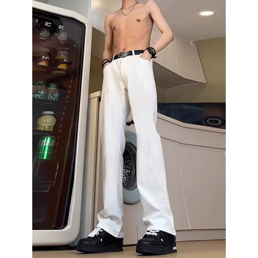 Digada White Jeans Männer loser Frühling New American High Street High Taille Schmale Version Slim Hosen Männer HCFS-2076 Weiß XL