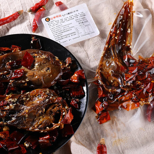 Yuxiang Sweet Chongqing Specialty Spicy Crispy Entenkopf würziger geschmorter Entenkopf Snacks und Snacks knuspriger getrockneten Topf 49g*3 Beutel 49G*14 Taschen 490g686g