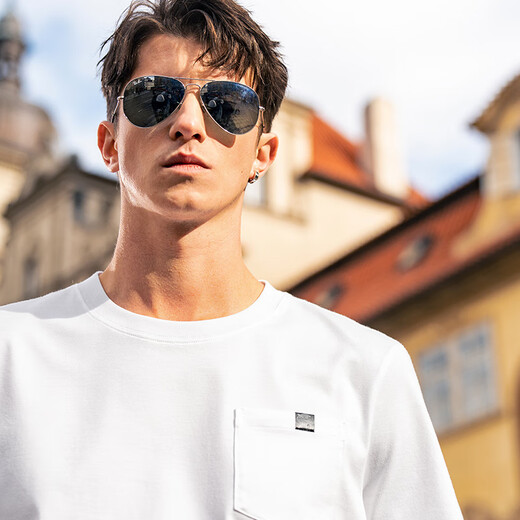 
Mr. Bu Bu simple pocket design pure cotton T-shirt 2025 spring and summer new English printed short-sleeved white TGT15262 Haoyuebai XL (180)