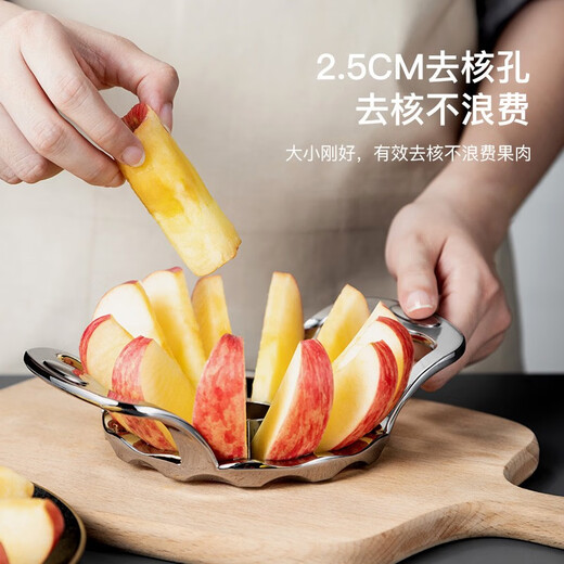 CCKO fruit cutting tool, multifunctional fruit divider, thickened stainless steel fruit slicer, labor-saving corer, 10-petal zinc alloy apple cutter
