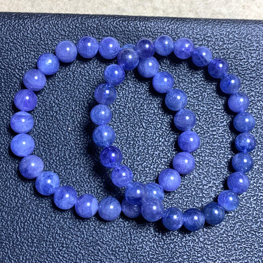 DL 1998 Fat Donglai same style tanzanite bracelet natural l Ocean Heart single circle bracelet for women Tanzania gemstone purple blue (N19) about 6-6.4mm