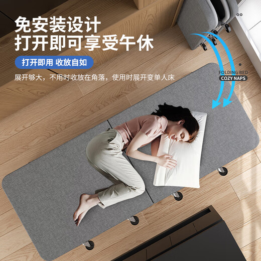 Jeep Plegable Bed Office Break Bisk Camino Hospital de una sola cama reforzada Doble pliegue Camada de la siesta del hogar Doble plegable 90 gris [venta caliente] esponja espesada doble