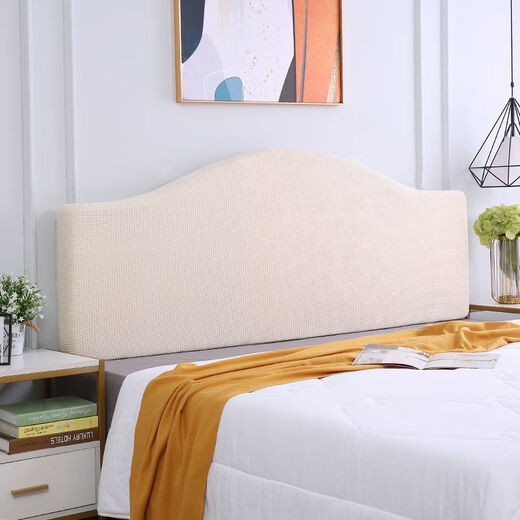 Fengwo bedside cover semi-curved special-shaped bag thickened universal simple wooden backrest concave and convex 22 cat scratches light gray thickened polar fleece square / round / 1.2 meters suitable for 1.1-1.3 meters bedside