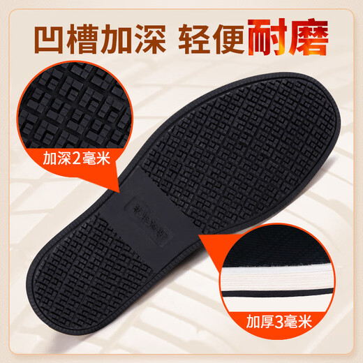 Shiju winter high-top old Beijing cotton shoes plus velvet and thickening to keep warm traditional cloth shoes Chinese style thousand-layer sole dad shoes men's shoes 11310N63 black 41