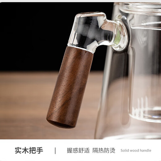 Xuanshitang teapot glass side handle pot high temperature resistant teapot household tea water separation thickened teapot glass tea set set wooden glass pot 600ml 600ml