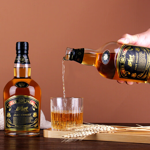 Louis mardini (Louie mardini) foreign wine whiskey jazz 40 degree spirits special-shaped large belly bottles Coke barrel base wine Domestic strong liquor Jazz whiskey 700ml single pack