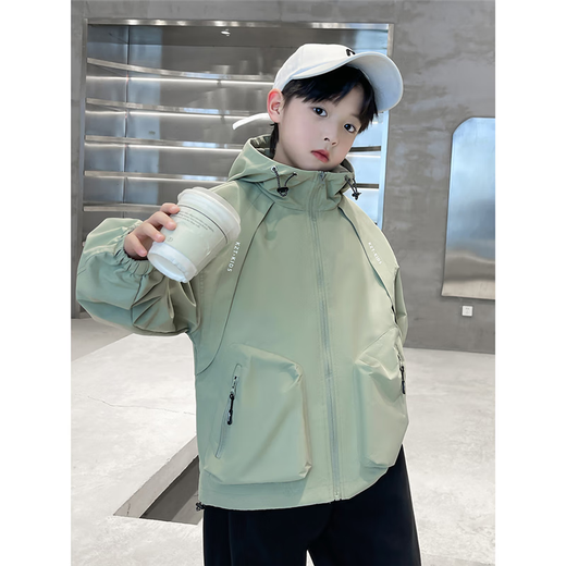 Boys' Jackets Children's Jackets Autumn Outdoor Tops 2025 Spring and Autumn New Boys Hooded Jackets DS-JK22 Black Spring and Autumn 160cm