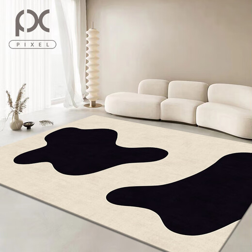 Ouoety Tianjin Cui Huangkou Carpet salon Sense Home Style crème sans canapé lavable Couverture de chevet moderne 15601 200 * 340cm (non glissée et résistante à la saleté)