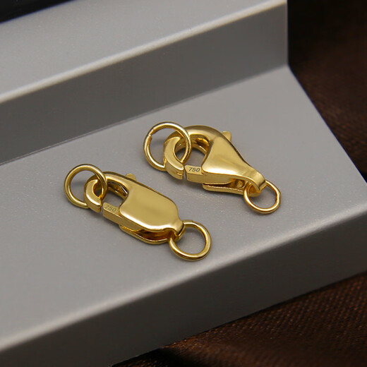 Muchin Belloline 18K gold lobster clasp pear-shaped buckle fish hook clasp pearl necklace bracelet anklet link buckle spring buckle DIY 18K yellow lobster clasp (double circle model)