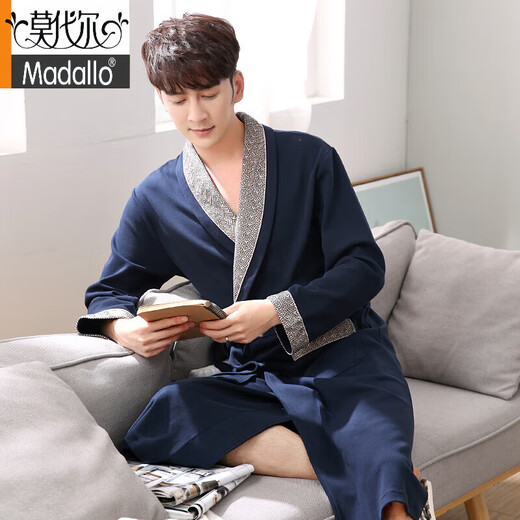 MODAL PURE COTTON NIGHTHAWN für Frauen 2025 Frühlings- und Herbstpaar Bademantel reines Baumwollpyjama Männer langärmelte ausgedehnte Yukata Large Männer 9757 m Größe