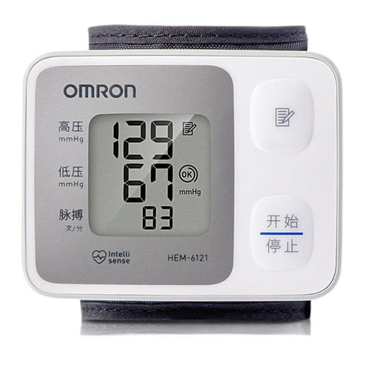 欧姆龙（OMRON）血压计测量仪家用电子血压器智能全自动高精准手腕式 高端款手腕血压计-HEM-6182