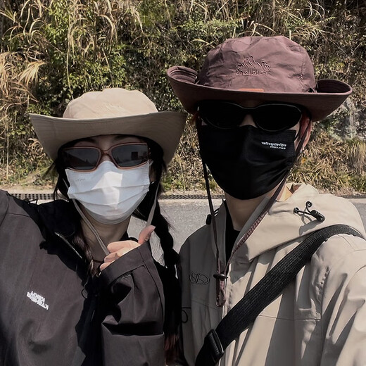 Memaru Western Cowboy Hat Fisherman Hat Women's Summer Breathable Sun Protection Hat Outdoor Camping Sun Shade Hat Hiking Mountaineering Hat Men's Khaki-Mountain Label [Waterproof and Quick-drying]