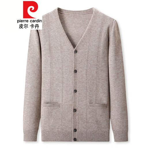 Pierre Cardin Dad Wolle Strickjacke Herren Frühling und Herbsttasche Strickjacke mittleren und älterer Herbst- und Winterpullover Wolle Wollpullover hellgrau hyx-k2201 weich und pillbar 2xl-180 [geeignet für 155-168] Größe Frage Frage Frage Frage Frage Frage