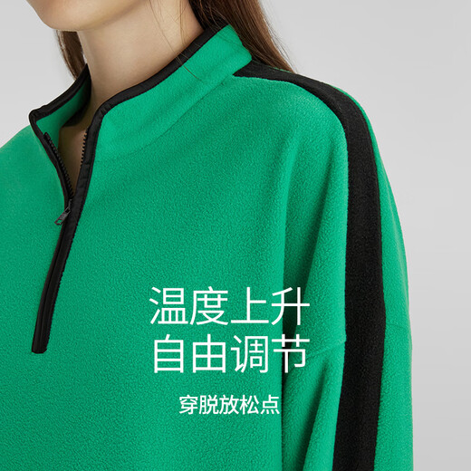 Chundu is soft, light and warm, polar fleece pajamas, autumn and winter thickened couple wear, men's and women's casual sports home wear, emerald green/charcoal black M