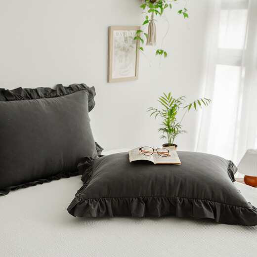 Love Garden ins simple princess ruffle pillowcase summer girl heart pillowcase one pair single white ruffle pillowcase one pair 48cmX74cm